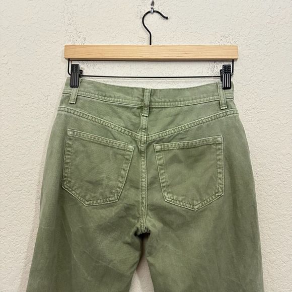 FREE PEOPLE WE THE FREE Maggie Mid Rise Straight Leg Jeans in Sage Green - Picture 7 of 12